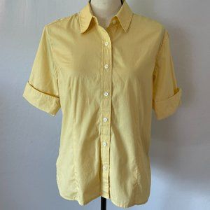 Talbots Petites Short Sleeve Yellow Button-Down Collared Shirt – Size PM